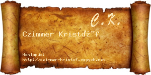 Czimmer Kristóf névjegykártya