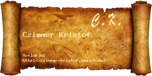 Czimmer Kristóf névjegykártya